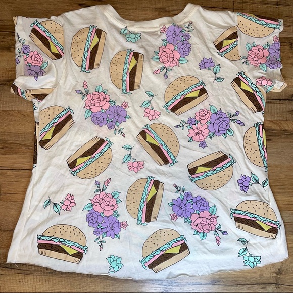 Wildfox Hamburger Floral V-Neck Shirt - Picture 9 of 10